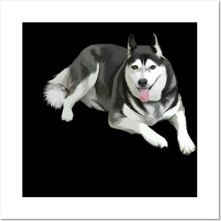 husky dog vector art Posters and Art